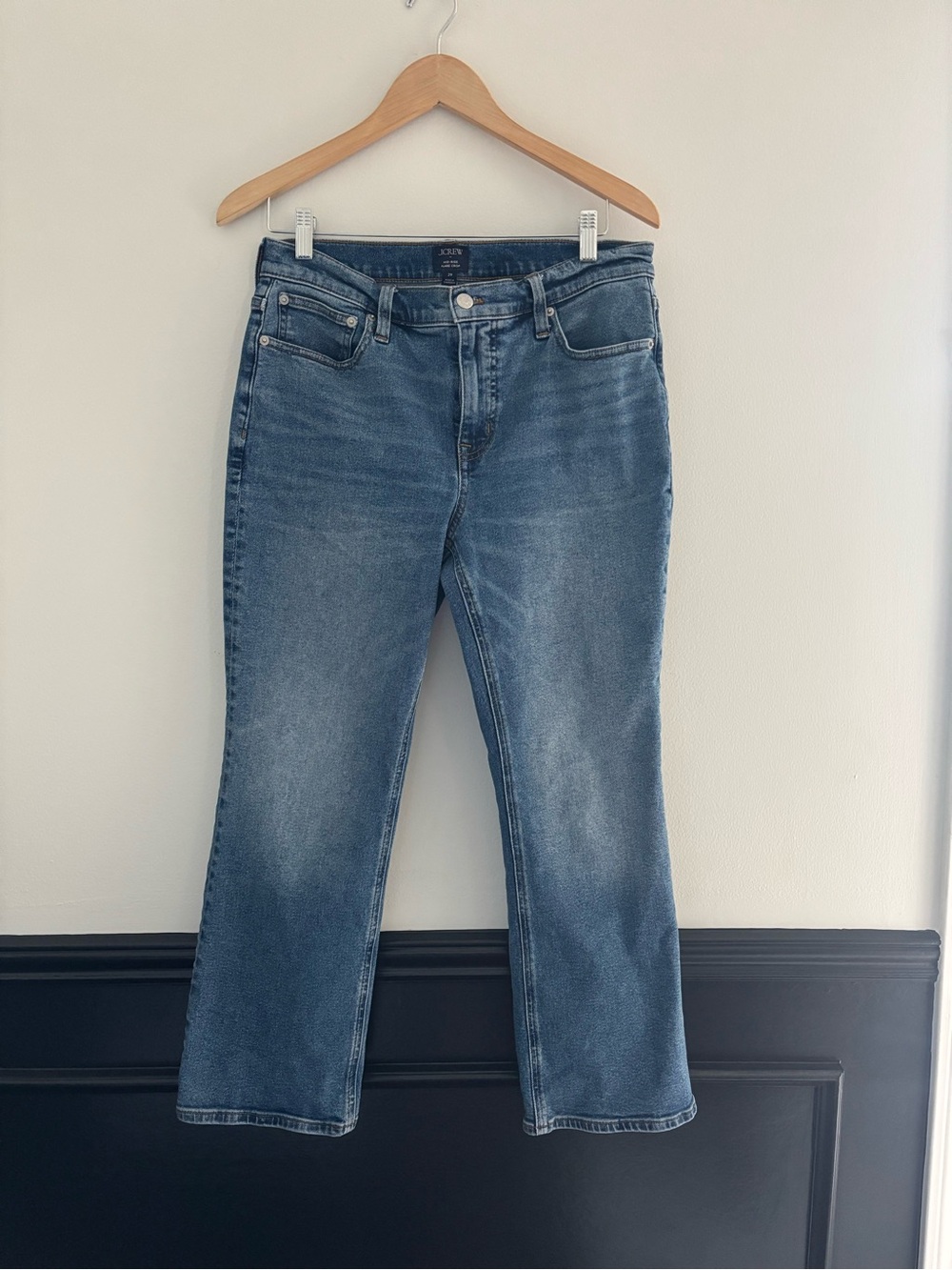 J. Crew Women’s Mid Rise Flare Crop Blue Jeans